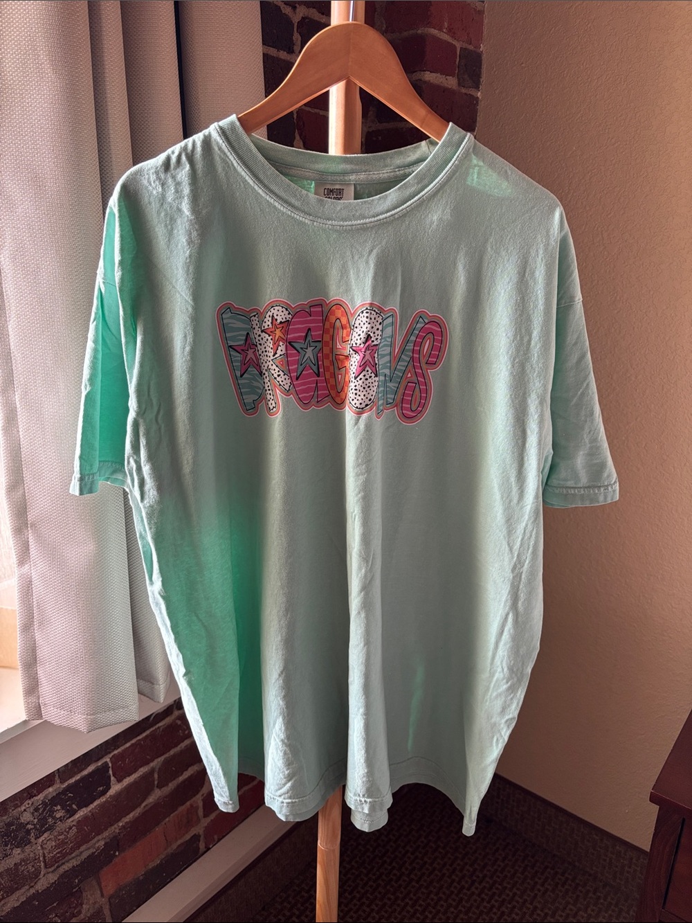 Comfort Colors Short Sleeve Tee with Multicolor Dragons Graphic Size 2X
